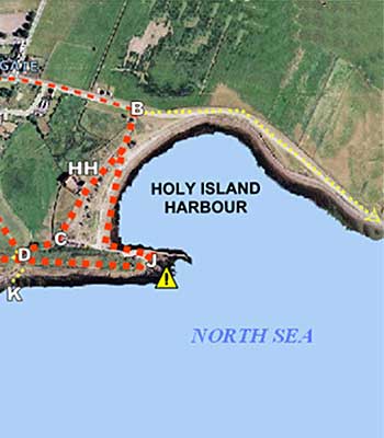 Holy Island Village - map