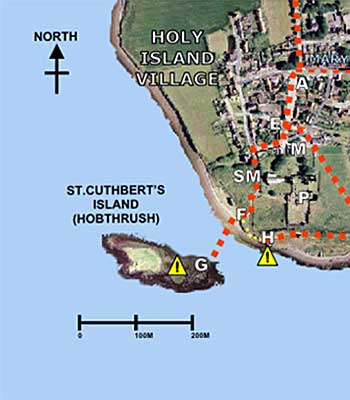 Holy Island Village - map